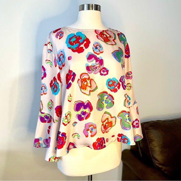 Emporio Armani Floral Printed Silk Blouse - Picture 3 of 11